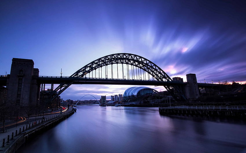 : pont, brume, lever de soleil, Tyne Bridge, pont en arc, longue exposition, newcastle upon tyne Fond d'écran HD