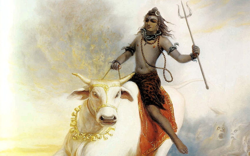 Schlangen Geister Hinduismus Shiva mit Nandi HD-Hintergrundbild