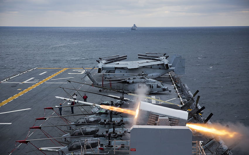 Navios militares marinha míssil fogo chamas explosão armas oceano mar, disparando mísseis papel de parede HD
