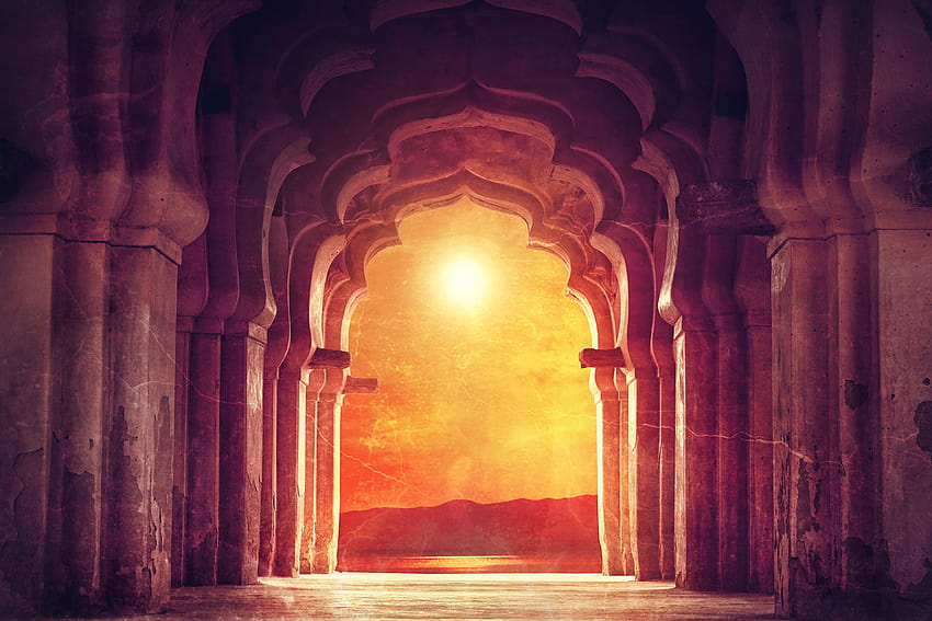Wide Palace Arches, indian palace HD wallpaper