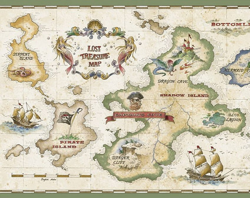 Treasure Map Pirate Murals, pirate treasure HD wallpaper