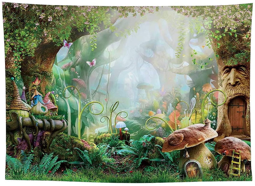Amazon : Allenjoy 10X8ft Spring Cartoon Fairy Tale Mushroom Forest Backdrop Children Kids Fancy Birtay Party Decor Newborn Baby Shower Fantasy Backgrounds Studio Booth : Electronics, mushroom fairy HD wallpaper