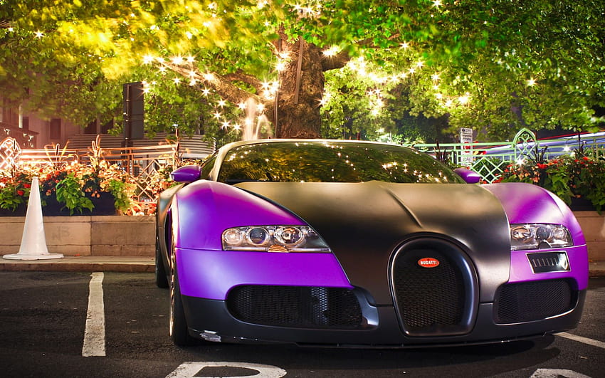 bugatti veyron purple, pink and purple car HD wallpaper