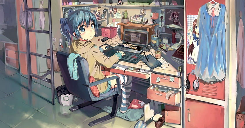 Estetik Anime Yatak Odası Arka Planları, pc anime estetiği HD duvar kağıdı