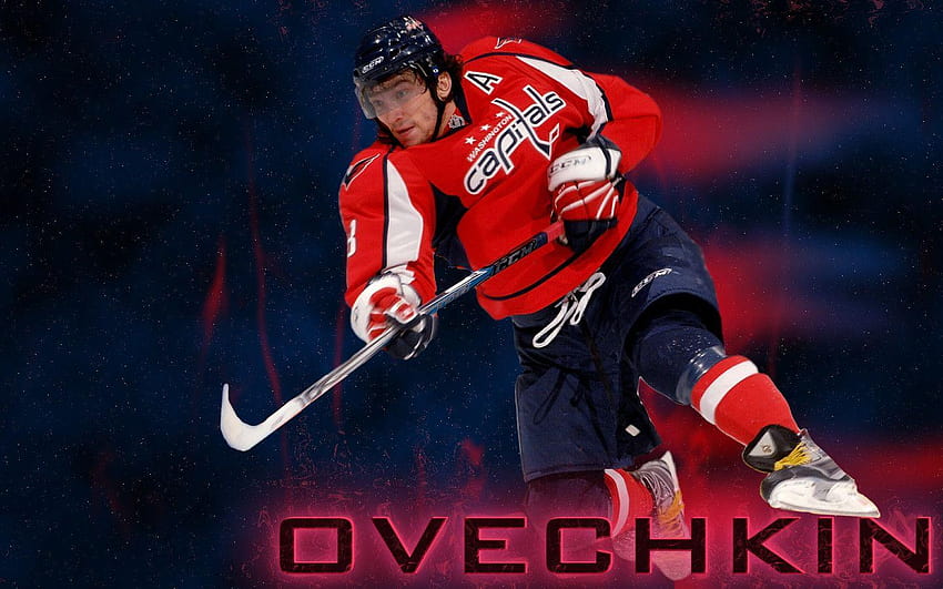 Download Alex Ovechkin Heroic Pose in Washington Capitals Jersey Against  Cityscape Backdrop Wallpaper