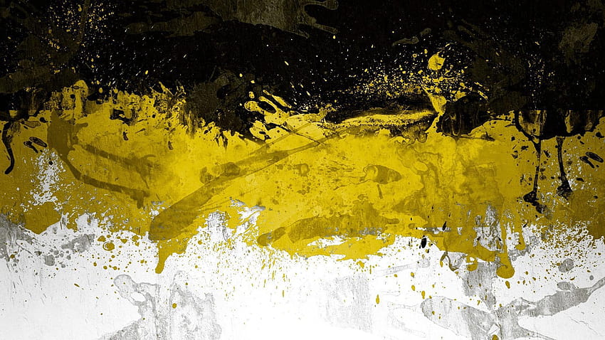 Abstract black textures white yellow, black and yellow HD wallpaper