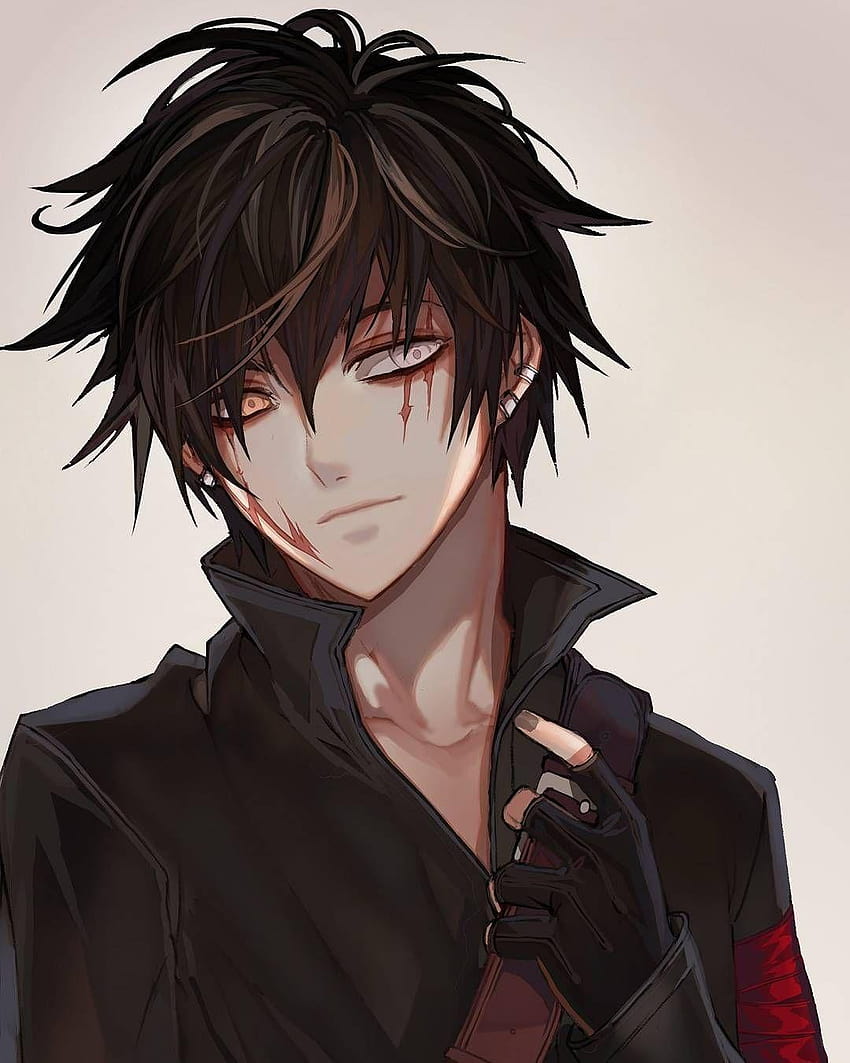 Anime Boy with Black Hair, black hair pfp HD phone wallpaper