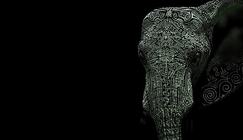 Мандала на слон с цилиндър HD тапет