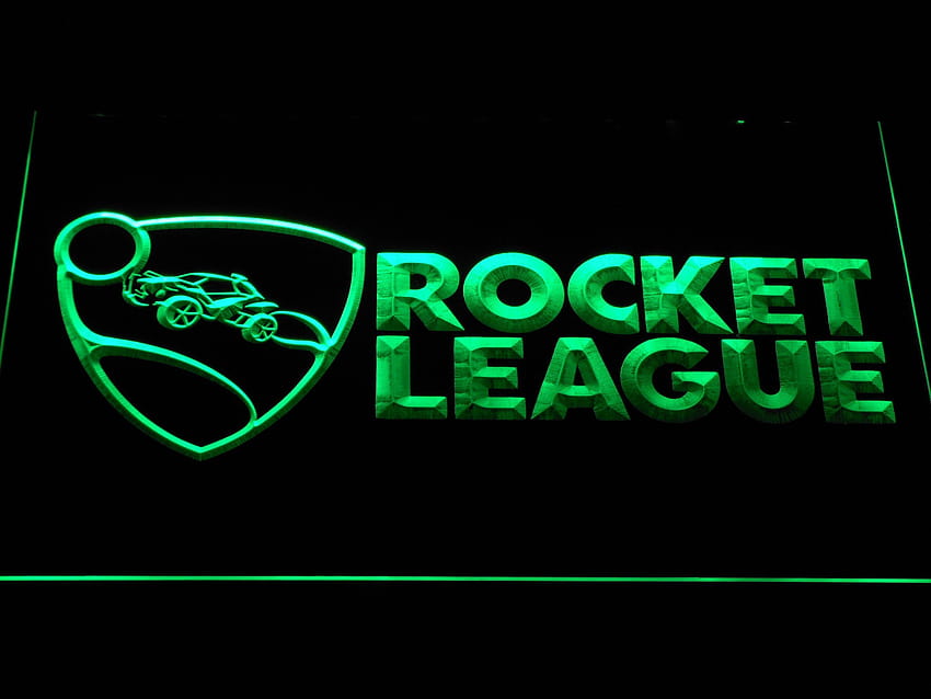 Tanda Neon LED Rocket League, logo liga roket Wallpaper HD