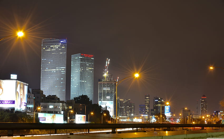 Night Tel Aviv. Azriely Towers ❤ for HD wallpaper