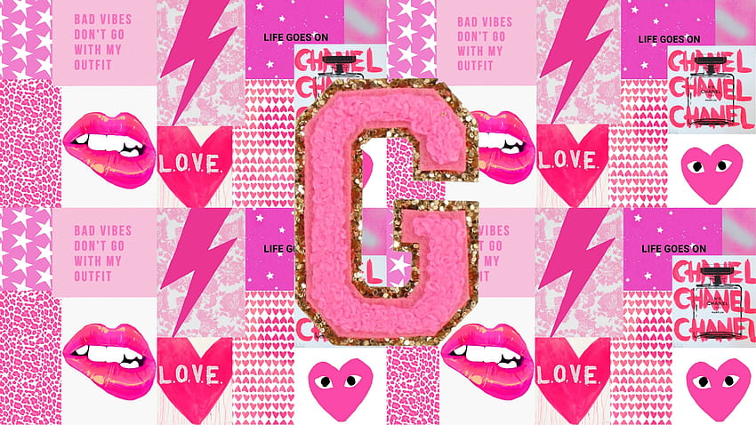 Download Preppy Pink Luxury Brands Logos Wallpaper  Wallpaperscom