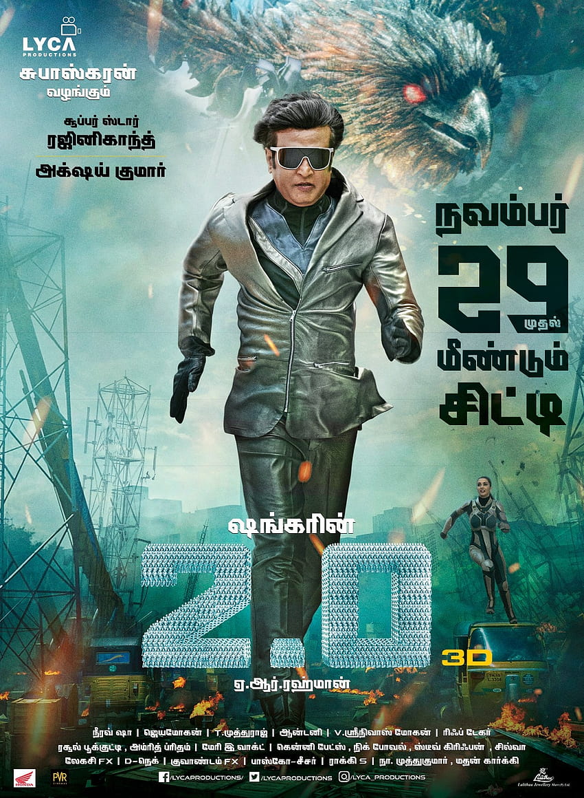 2.0 Movie 9 Days To Go Posters, affiche de film hindi Fond d'écran de téléphone HD