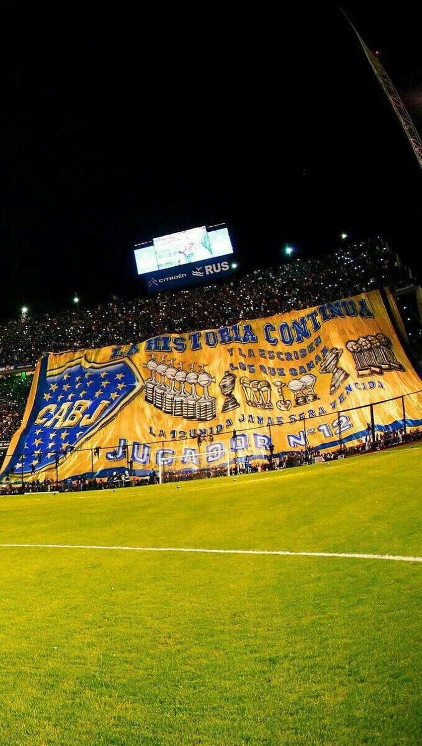Boca Juniors Bombonera Telon La Historia Continua Tapeta na telefon HD