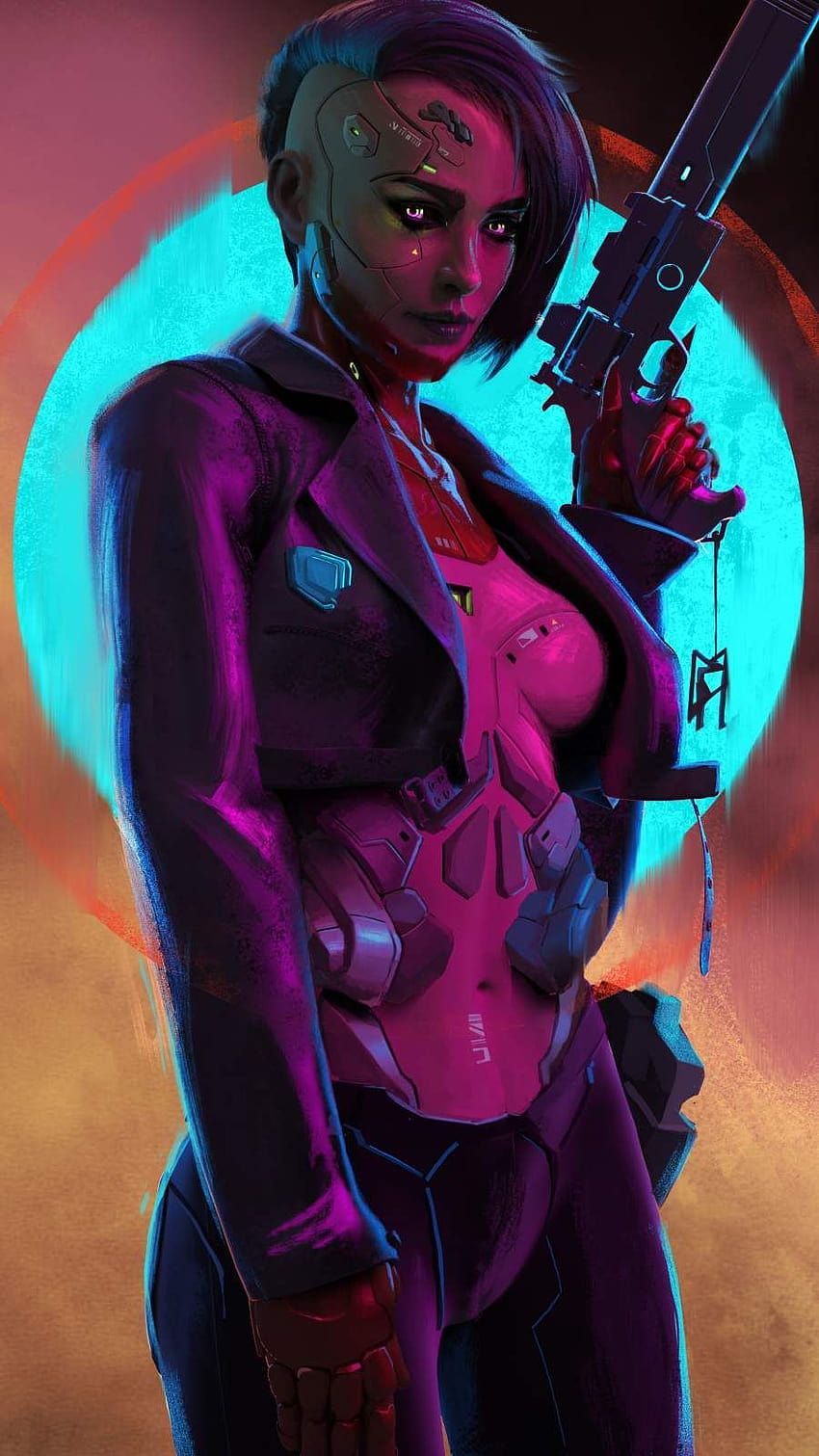 Cyborg Girl iPhone, cyberpunk 2077 chica cyborg fondo de pantalla del teléfono