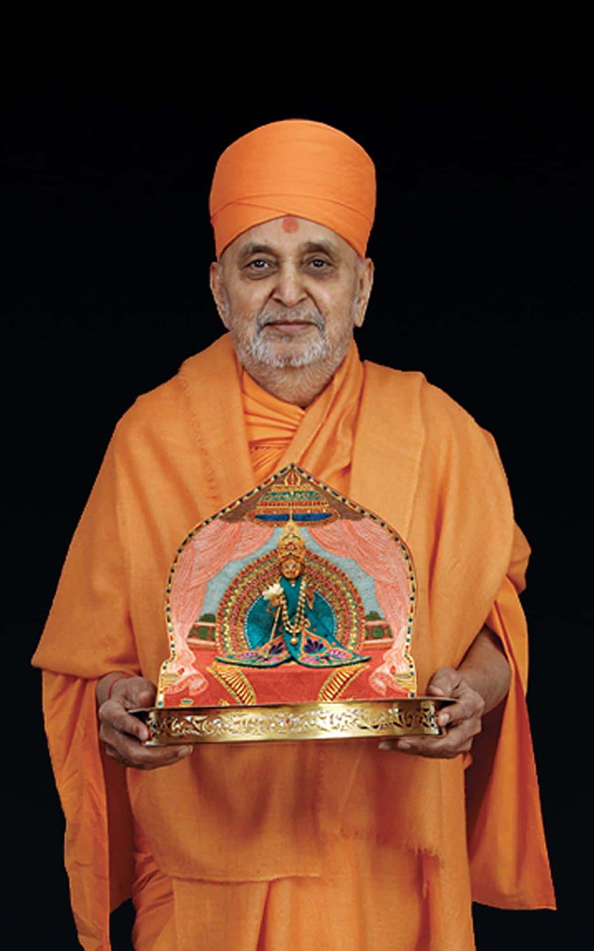 С Божествено – HH Pramukh Swami Maharaj HD тапет за телефон