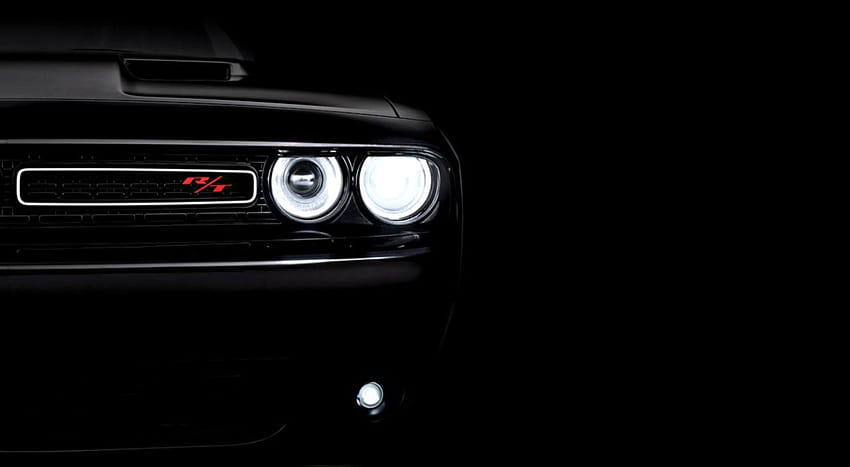 Dodge Challenger Gece Kırmızı Araba, farları atlat HD duvar kağıdı