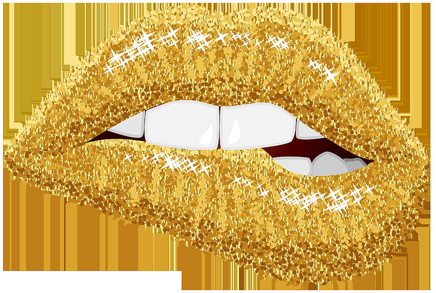 Gold Lips PNG Clip Art ​ HD wallpaper
