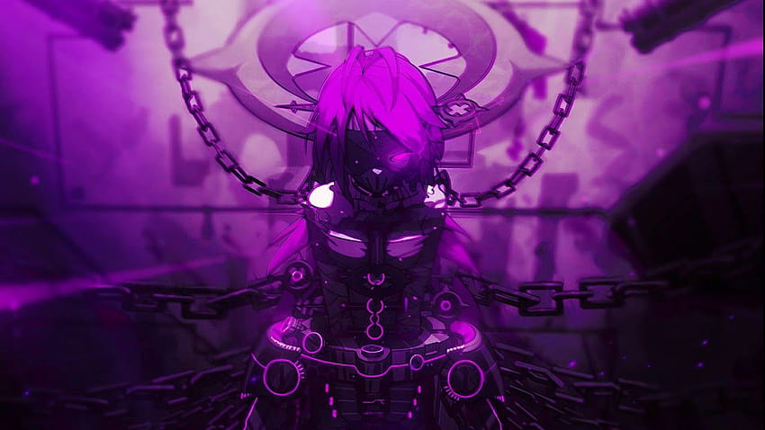 Purple Anime Girl, purple pc anime HD wallpaper