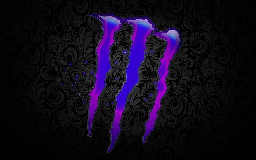 Лого за > Purple Monster Energy Logo, на логото на monster energy HD тапет