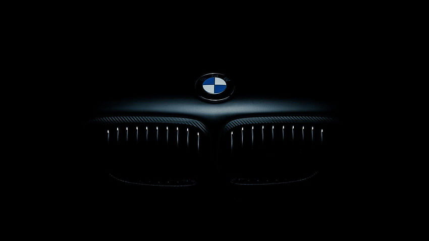 Logo BMW 3D, nero bmw Sfondo HD