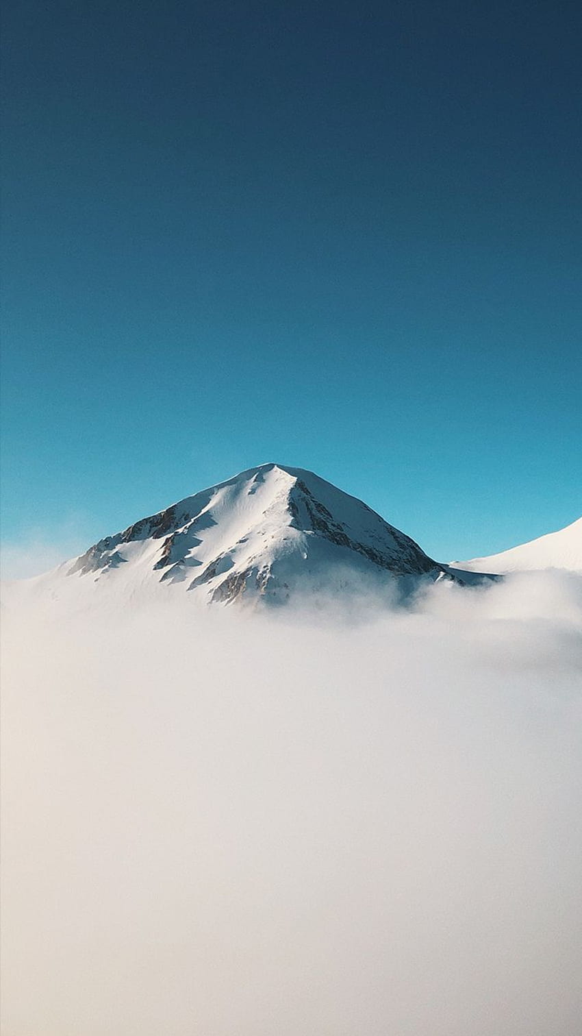 Minimalist Mountain Above Clouds Iphone, aesthetic minimalist mountain HD phone wallpaper
