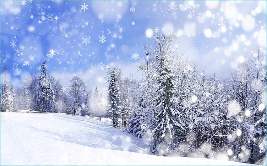 Snow Scenery Anime, xmas anime aesthetic HD wallpaper