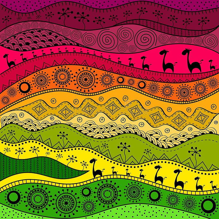 Rainbow African Art, african patterns HD phone wallpaper