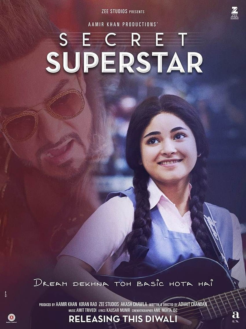 Saiu o segundo pôster do Secret Superstar: Assista Aamir como o mentor de Zaira em 2020 Papel de parede de celular HD
