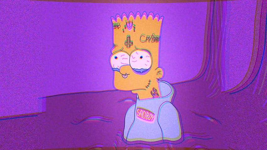 Sad Simpsons posted by Sarah Walker, trippy bart simpson HD wallpaper