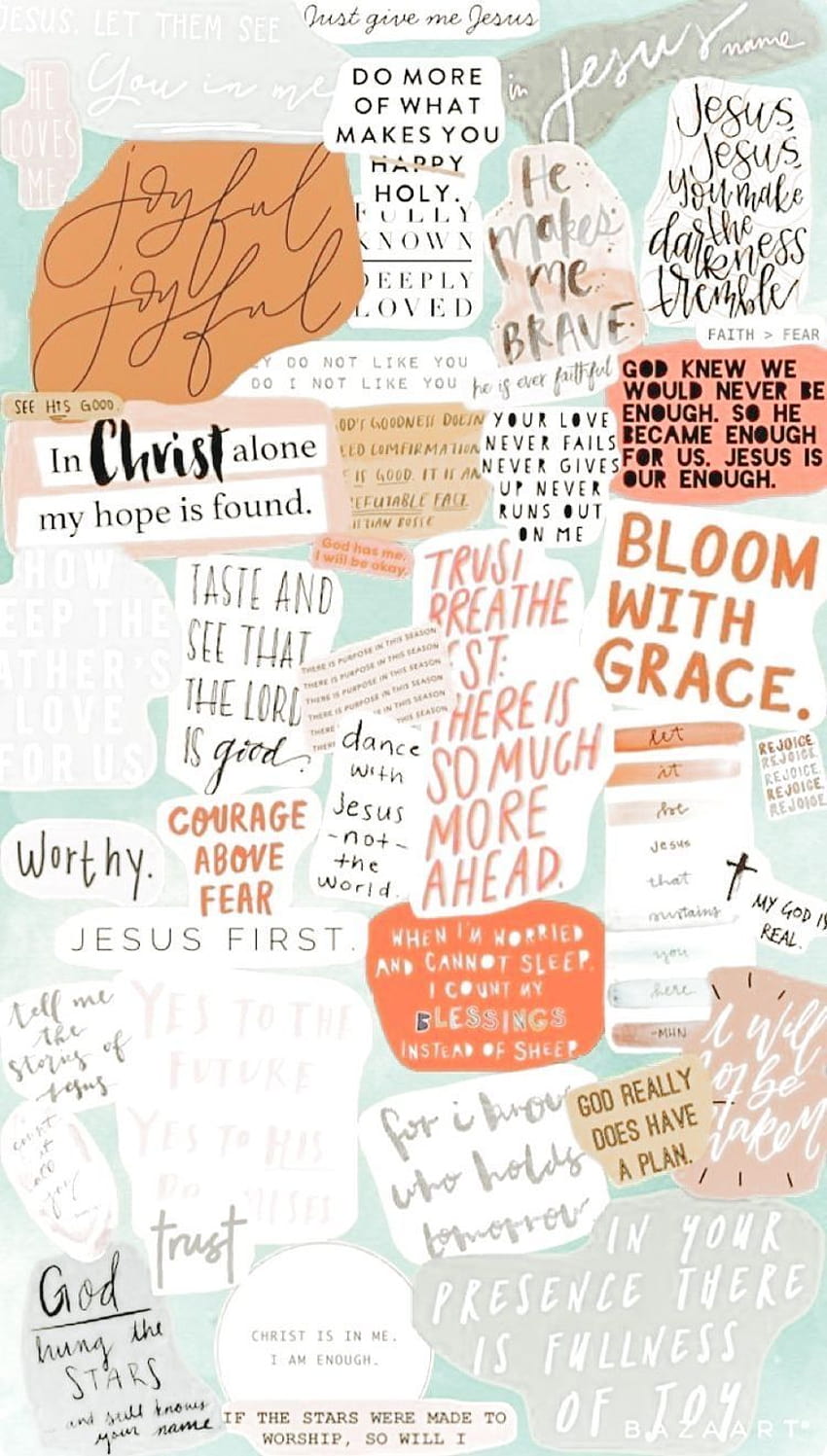 Christian Collage, collage estetico di Gesù Sfondo del telefono HD