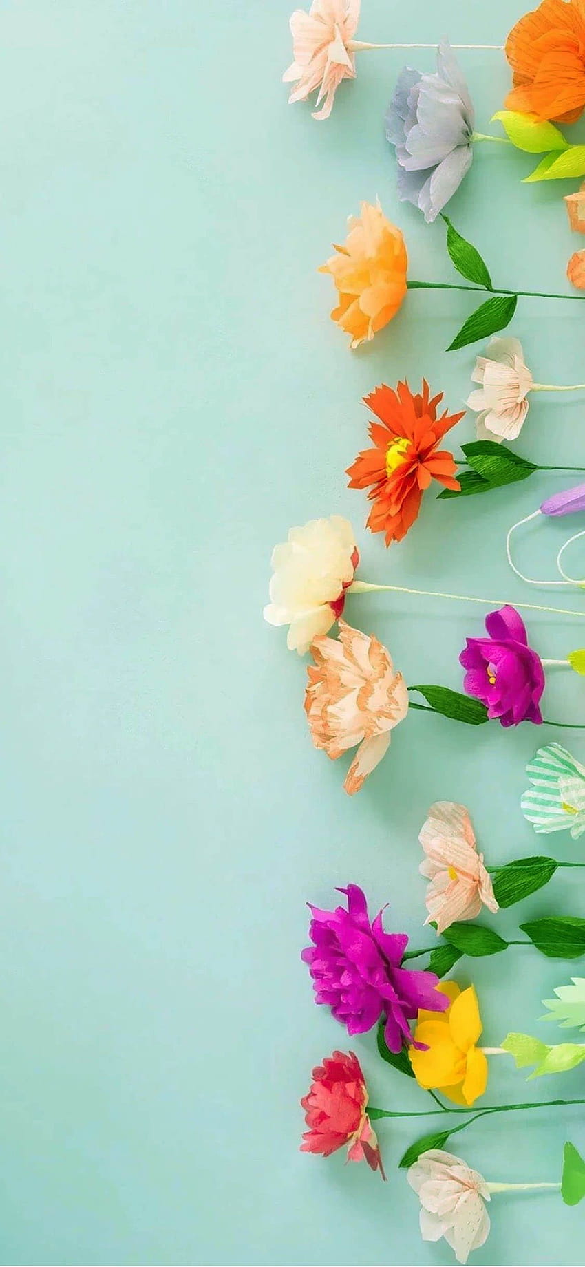 Grünes Blumen-iPhone, ästhetisches Frühlingsblumen-iPhone 3d HD-Handy-Hintergrundbild