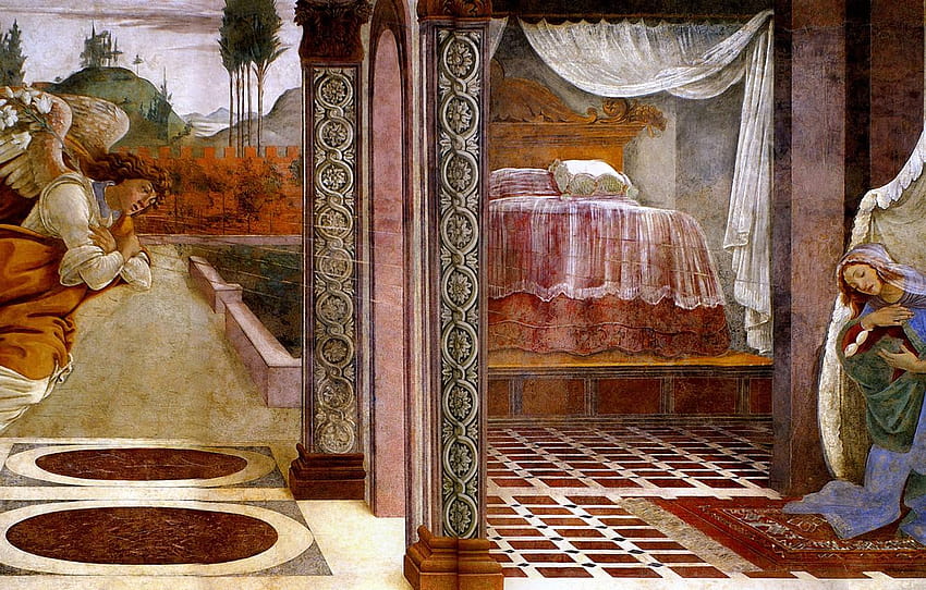 angel, religion, mythology, Sandro Botticelli HD wallpaper