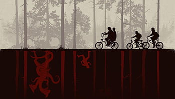 Download Upside Down Silhouette Stranger Things Phone Wallpaper  Wallpapers com