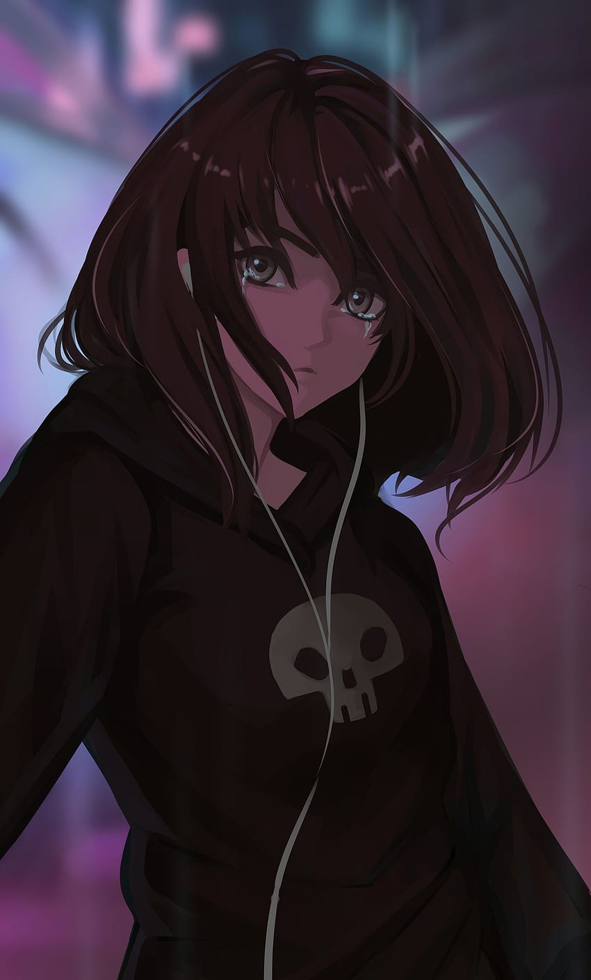Cute Anime Hoodie Girl posted by Sarah Anderson, girls using hoodies HD phone wallpaper