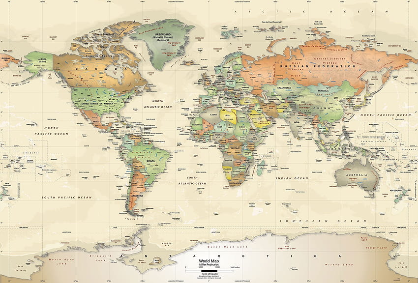 Weltkarte HD-Hintergrundbild