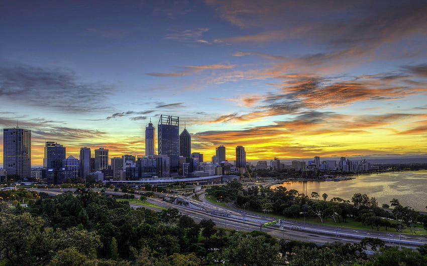 taman raja, australia barat, perth, rumah, matahari terbit, perth australia Wallpaper HD