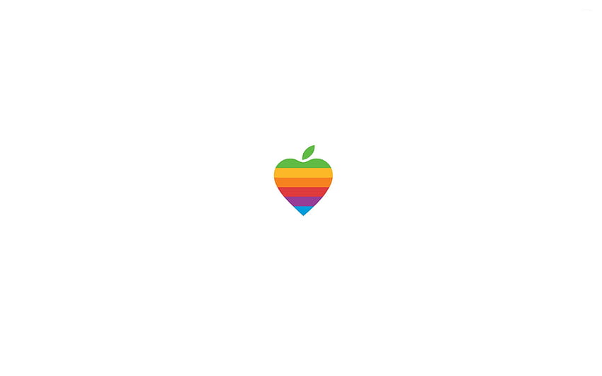 Heart shaped Apple logo, heart logo HD wallpaper