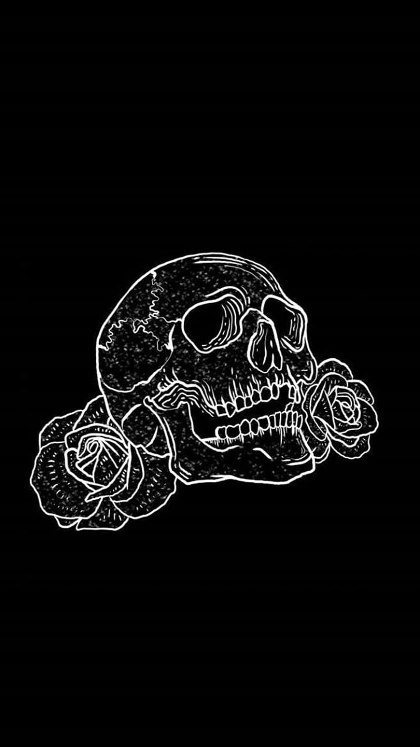 Skull Tumblr postado por Sarah Thompson, esqueleto negro Papel de parede de celular HD