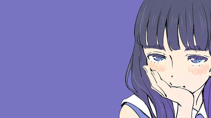 Kız Öğrenci Mor Arka Planlar Mor Anime Mor Saç Anime Kız Manga Basit Arka Planlar, pc anime mor mavi HD duvar kağıdı