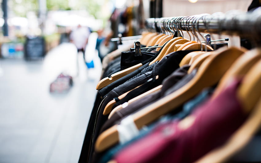 Wieszak odzieżowy rynek mody Podgląd, sklep odzieżowy Tapeta HD