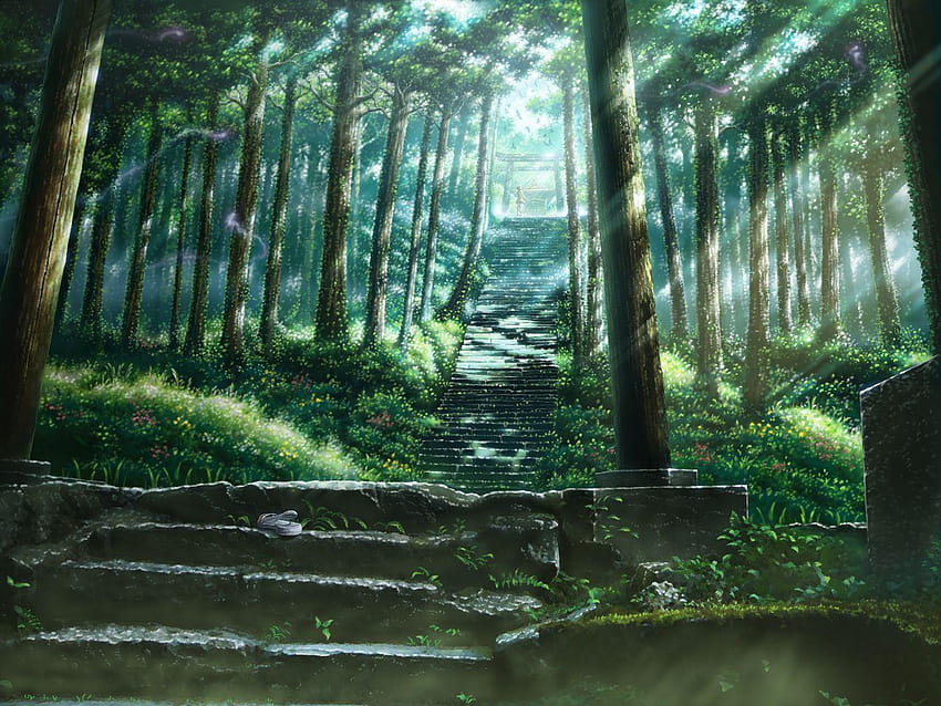 Fundo de floresta de anime papel de parede HD