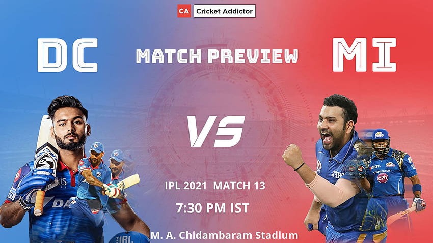 IPL 2021, 매치 13: 델리 캐피털스 vs 뭄바이 인디언스 HD 월페이퍼