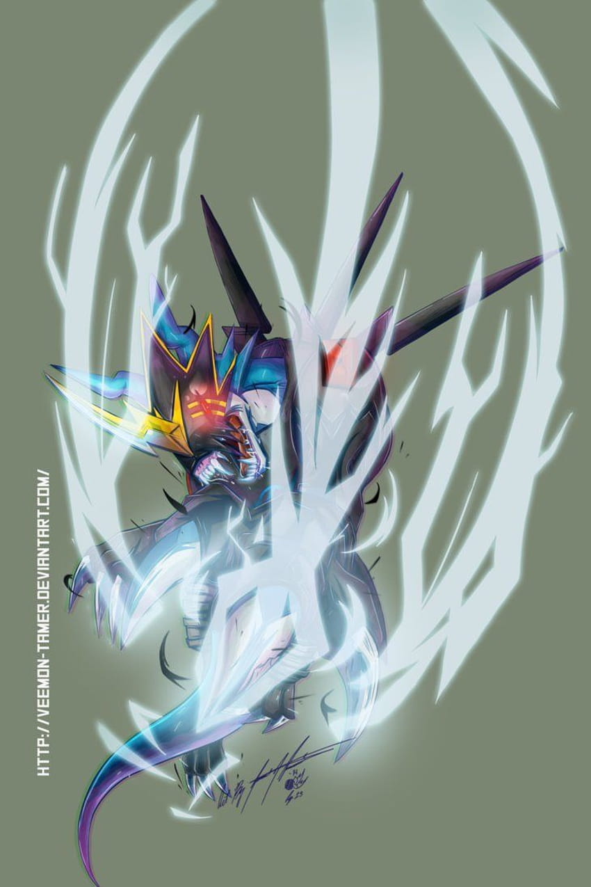 My artwork for my first Digimon fusion fan card., digimon raidramon HD phone wallpaper
