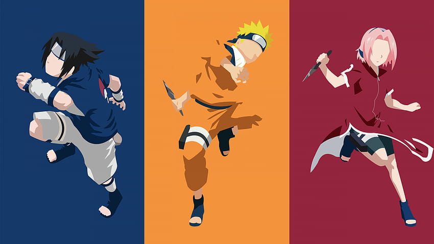 Naruto Sasuke Sakura [kid] minimalist design by, deku and naruto HD wallpaper
