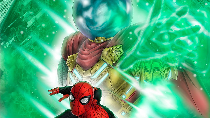 Örümcek Adam Evden Uzakta Tom Holland Örümcek Adam Nick Fury Dijital Sanat Marvel Sinematik Evreni Marv HD duvar kağıdı