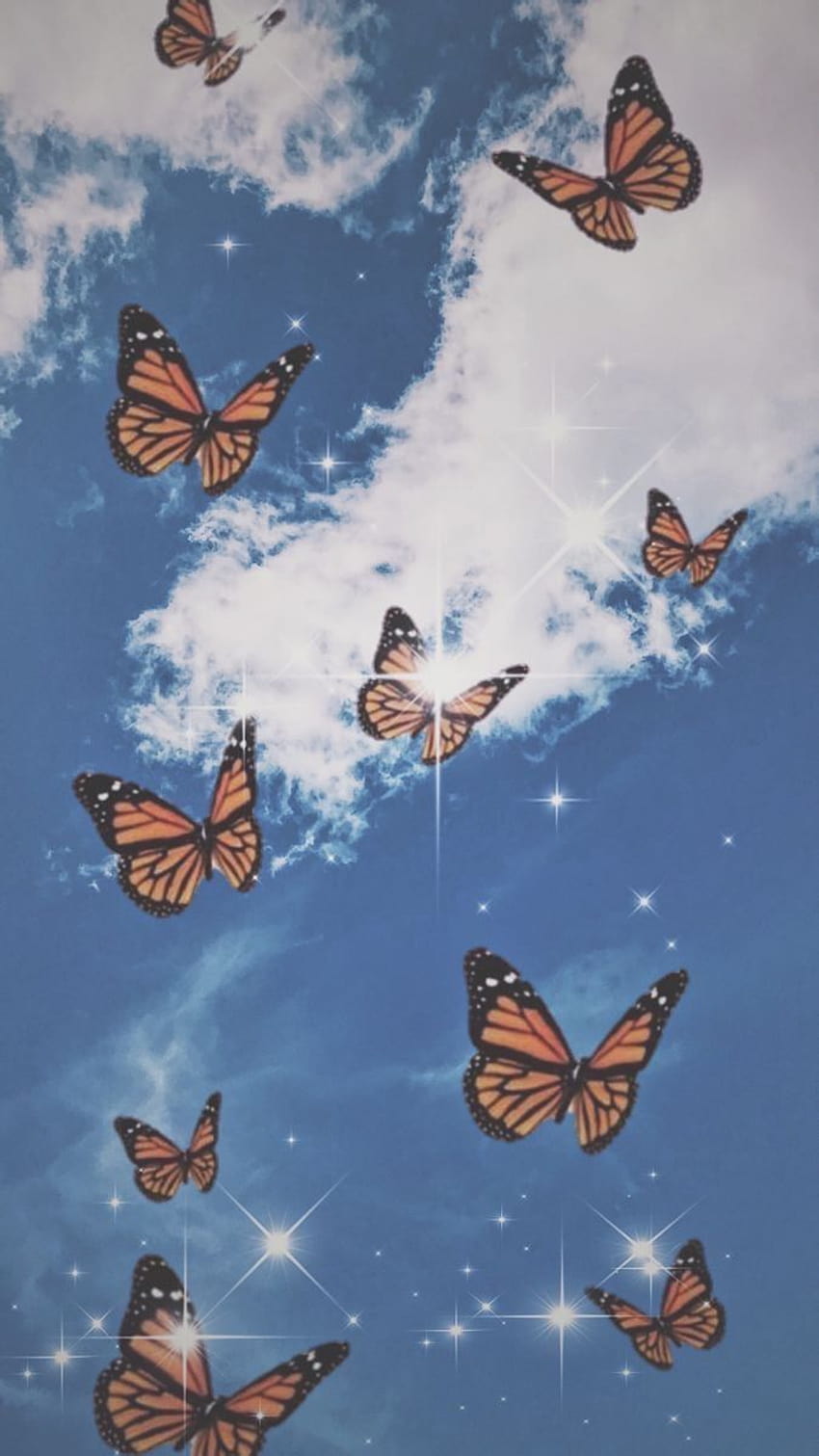 Estetica farfalla blu, estetica farfalla carina Sfondo del telefono HD
