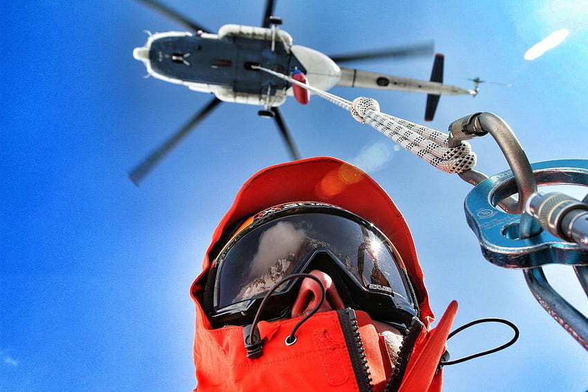 Sky helikopter ratownik straży przybrzeżnej pogotowie wojskowe, straż przybrzeżna Tapeta HD
