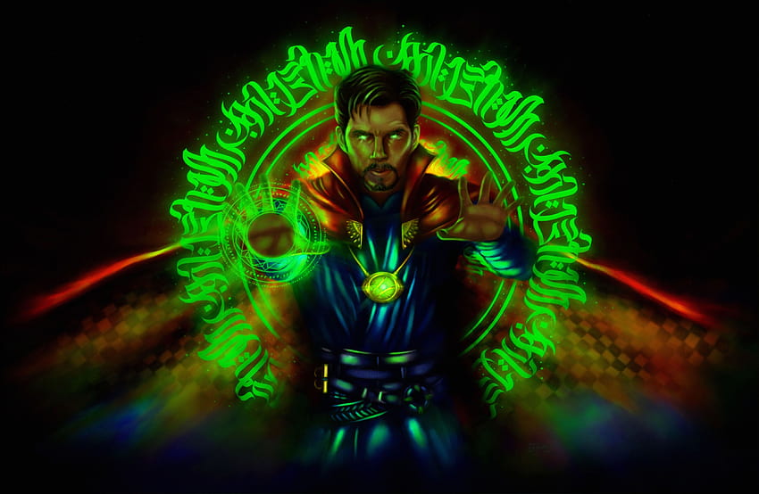 Doctor Strange New, Superheroes, Backgrounds, and, dr strange neon HD wallpaper