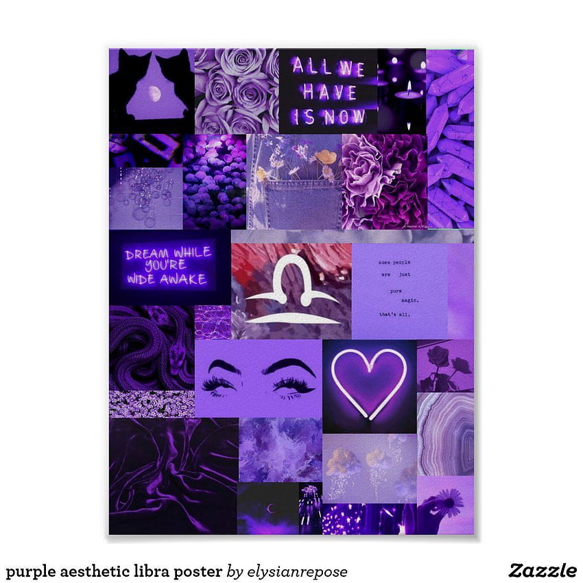 purple aesthetic libra poster, zodiac sign purple aesthetic HD phone wallpaper