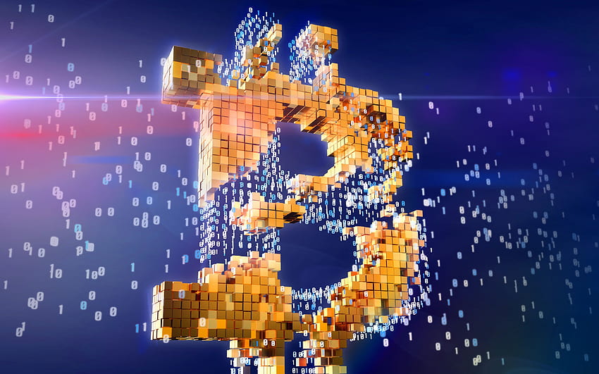 Bitcoin, 3D art, currency concept, bitcoin money art HD wallpaper